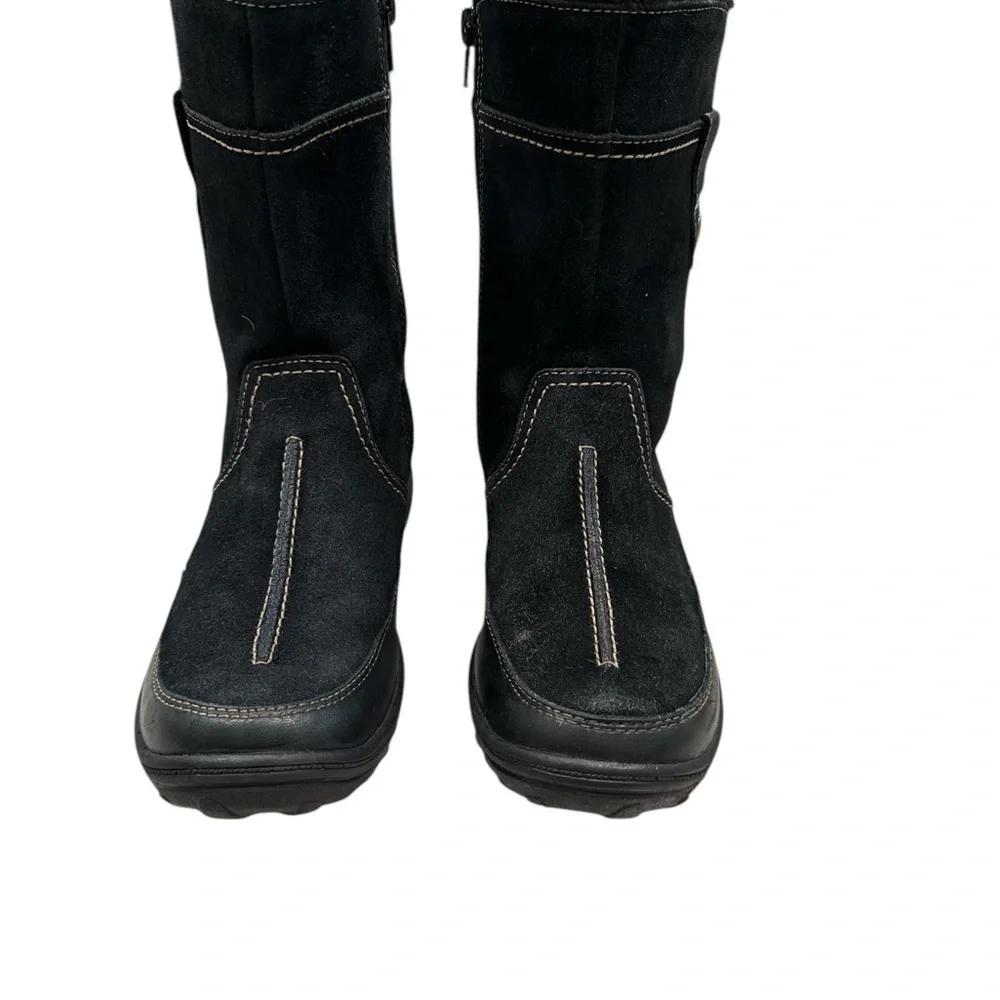 CLARKS BOOTS SIZE 7M Black Suede Winter Boots | Leather